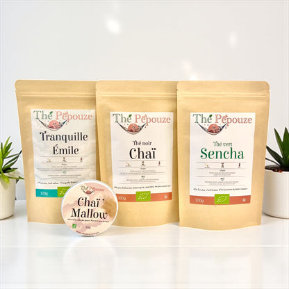 Pack « Les Essentiels » Thé Bio – 3 thés + 1 Chaï gourmand | Thé Pépouze
